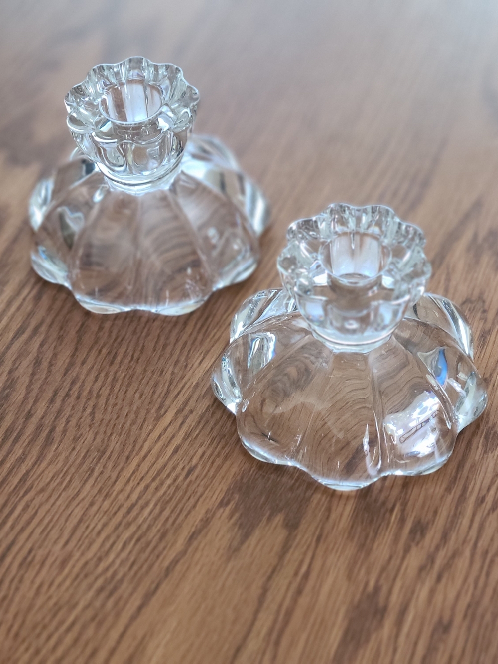 Vintage Depression Era Petal Based Candle Holders